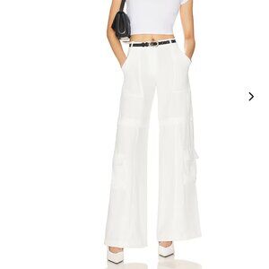 Amanda Uprichard Lucas Low-Rise Cargo Pants in Ivory - Sz M